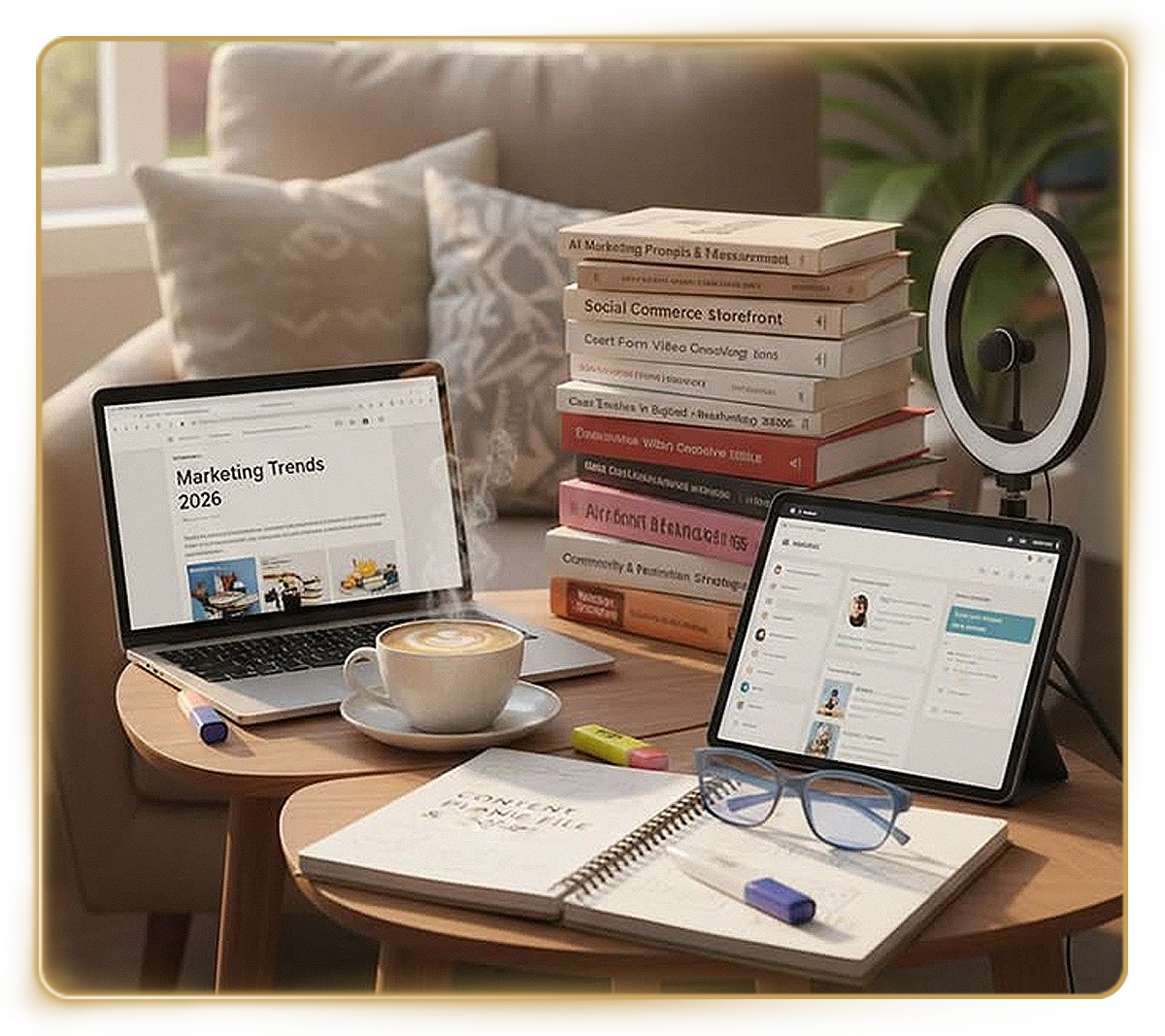 Publishing Desk with Books